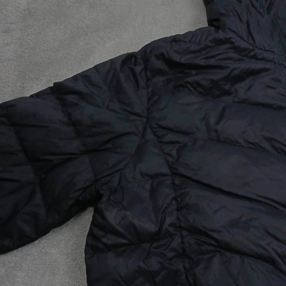 Eddie Bauer‎ Jacket Womens XL Black EB650 Down Full Zip Hooded Pockets